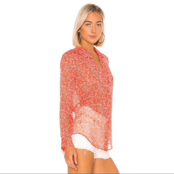 Equipment | Essential Silk Shirt | Coral/Wht | XL - Picture 4 of 13